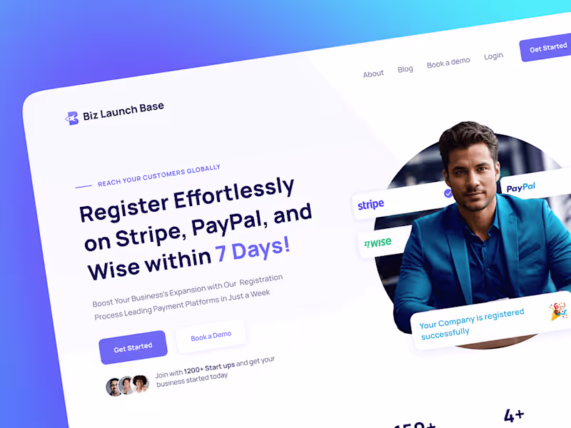 Cover image for Biz Launch Base Landing Page