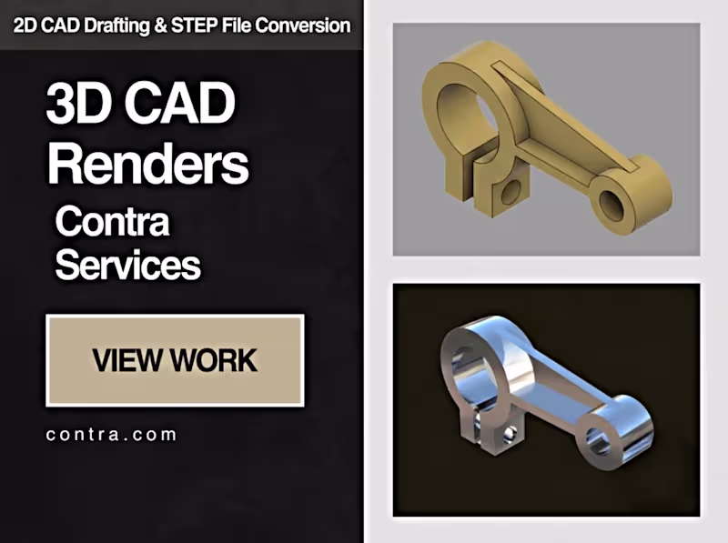 Cover image for 3D CAD Modeling & STEP File Creation for Manufacturing