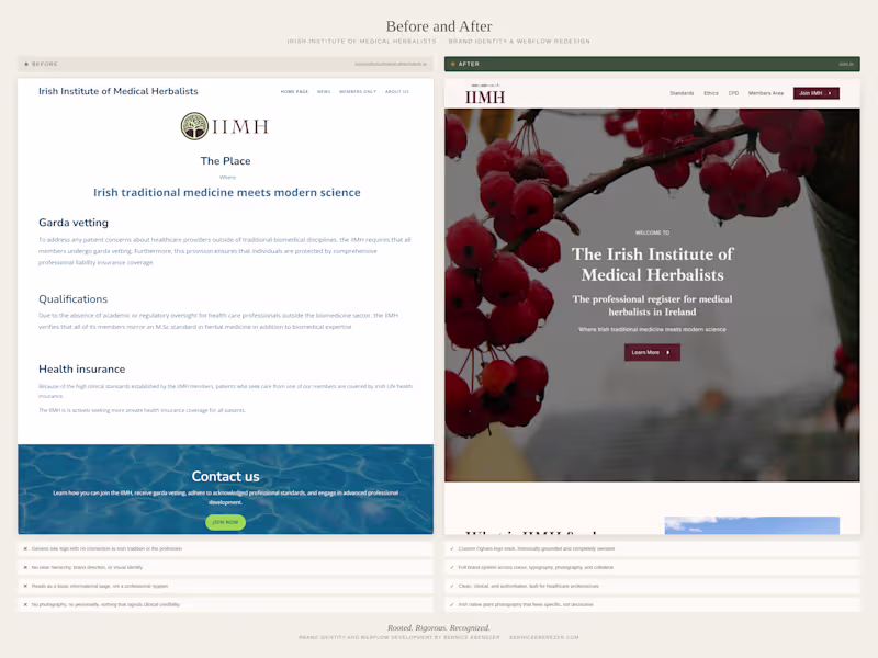 Cover image for Brand Strategy, Logo and Webflow Website Development for IIMH
