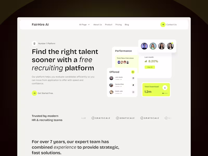 Cover image for FairHire AI Recruiting Platform UI/UX