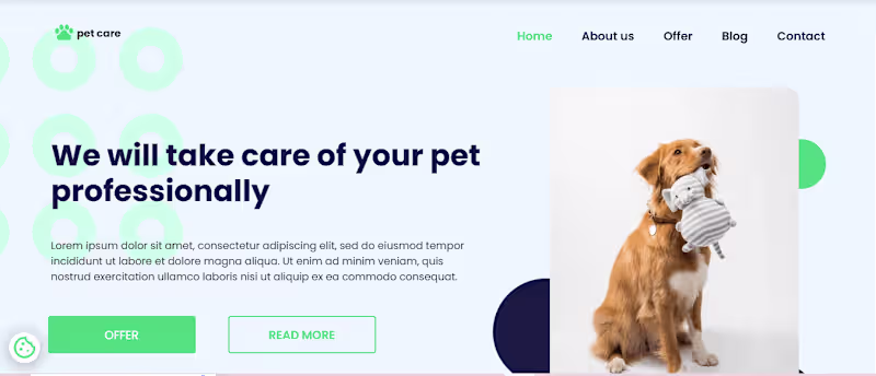 Cover image for Pet Care Website Design for a Seamless User Experience