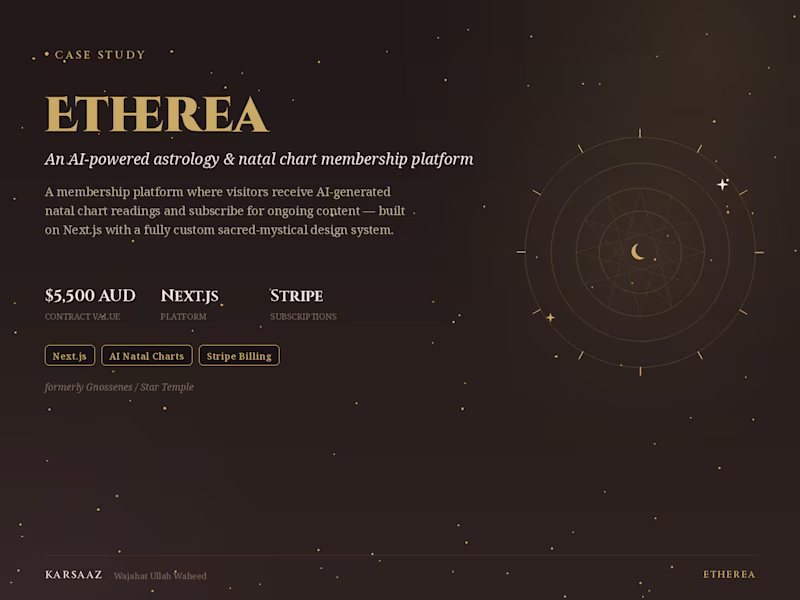 Cover image for Etherea — AI-Powered Astrology Membership Platform