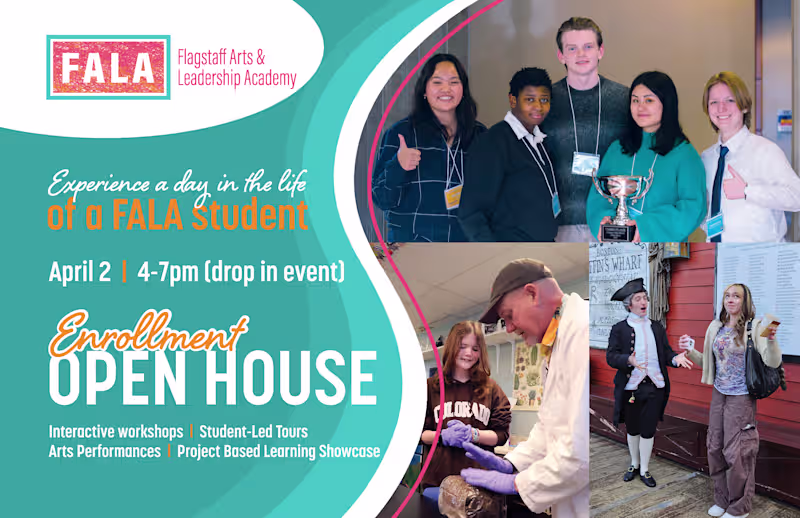 Cover image for FALA Enrollment Open House Postcard
