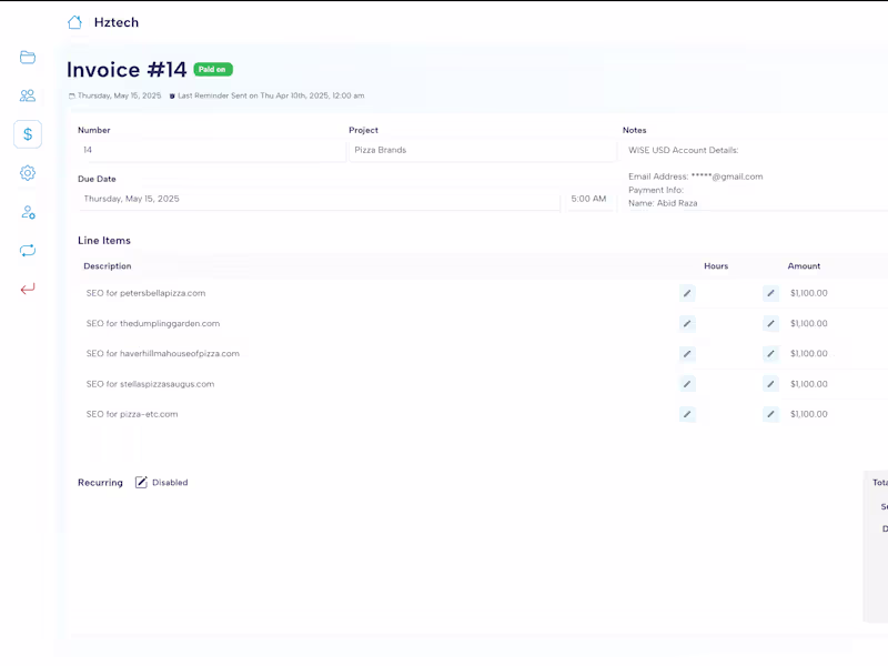 Cover image for SaaS Invoicing System for Agencies