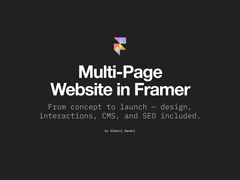 Cover image for Multi-Page Website in Framer