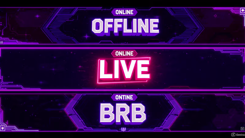 Cover image for I will design a custom Twitch Banner Pack: OFFLINE, LIVE