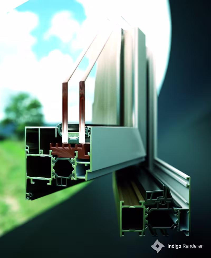 Cover image for Product renderings of aluminium window systems, created end-...