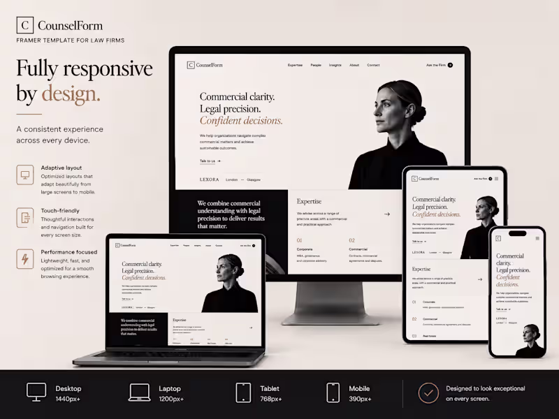 Cover image for CounselForm AI 2.0 — AI-Powered Framer Template
