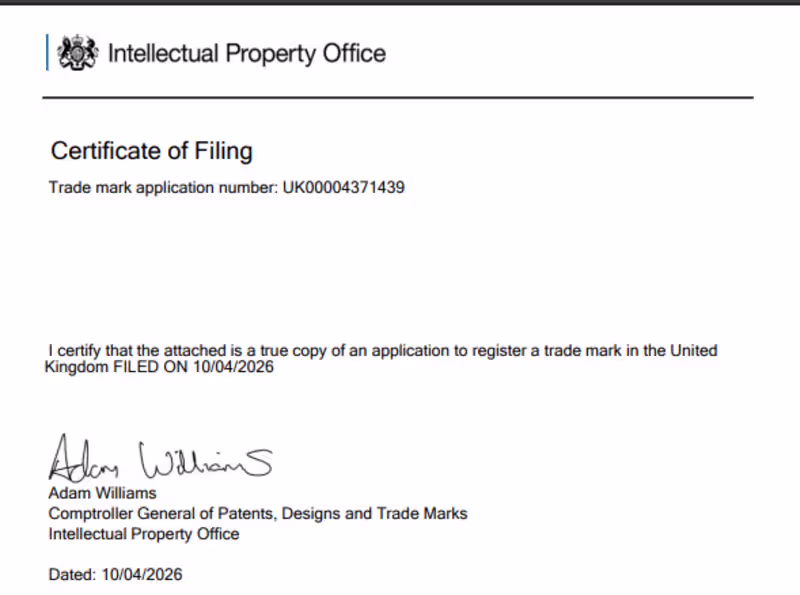 Cover image for UK trademark filing