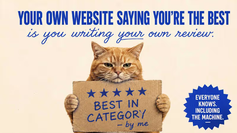 Cover image for Your website: “We’re the best.”

Your