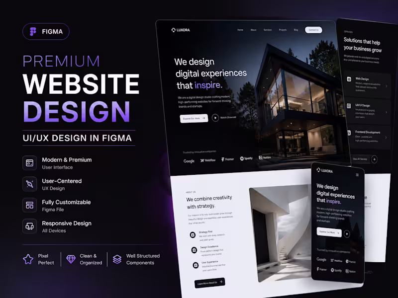 Cover image for Premium Website UI/UX in Figma design 