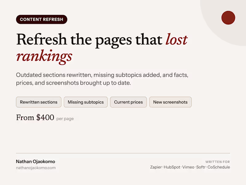 Cover image for SaaS Content Refresh