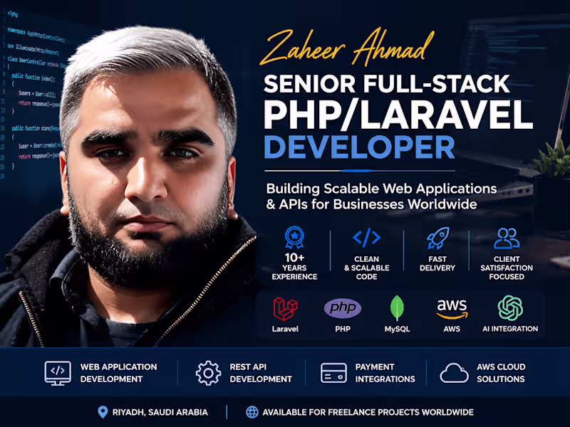 Cover image for I will develop, fix, or upgrade your PHP Laravel web application