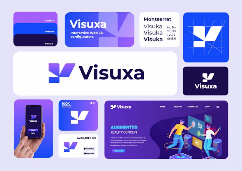 Cover image for Logo & Brand Guidelines for Visuxa – Complete Logo & Identit...