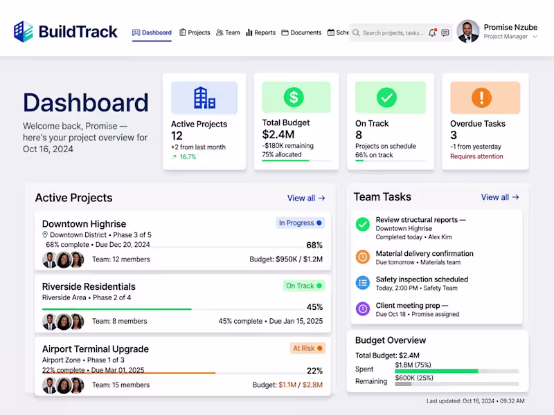 Cover image for BuildTrack is a construction project