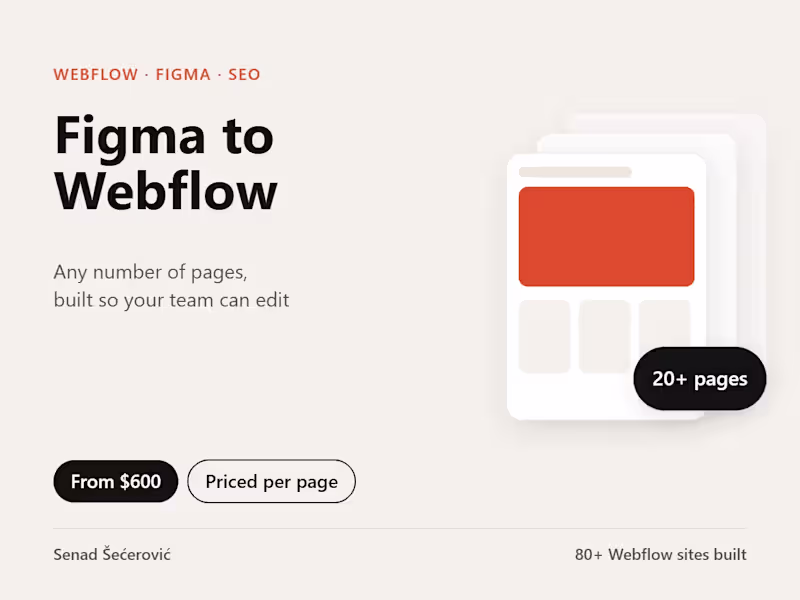 Cover image for Figma to Webflow (any number of pages)
