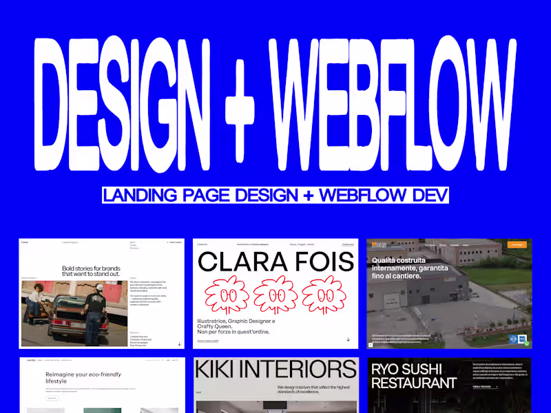 Cover image for Landing page Design + Webflow development