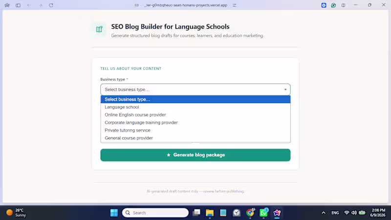 Cover image for SEO Blog Builder for Language