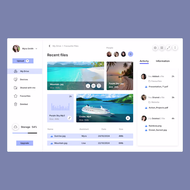 Cover image for Cloud Storage & File Management Dashboard UI Design