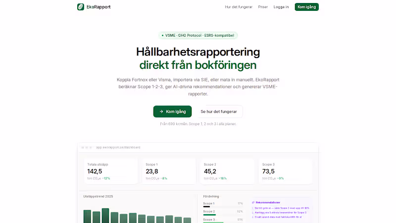 Cover image for EkoRapport
A sustainability reporting platform for