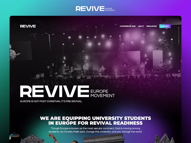 Cover image for European student mission website for