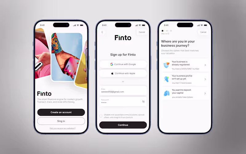 Cover image for FinTech mobile onboarding concept focused