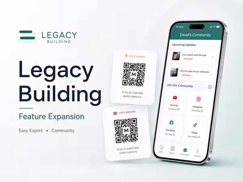 Cover image for Legacy Building: Media Export & Community Features