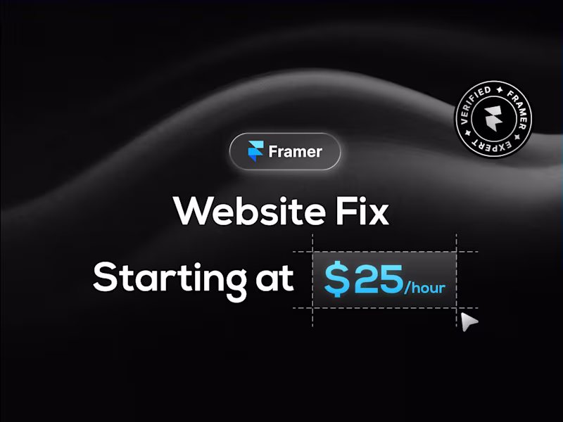 Cover image for Framer Website Fix