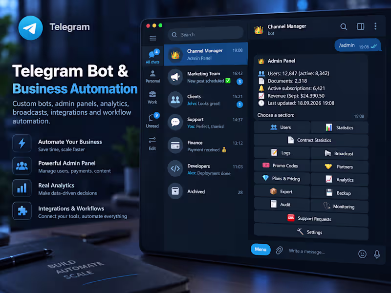 Cover image for Telegram Bot & Business Automation