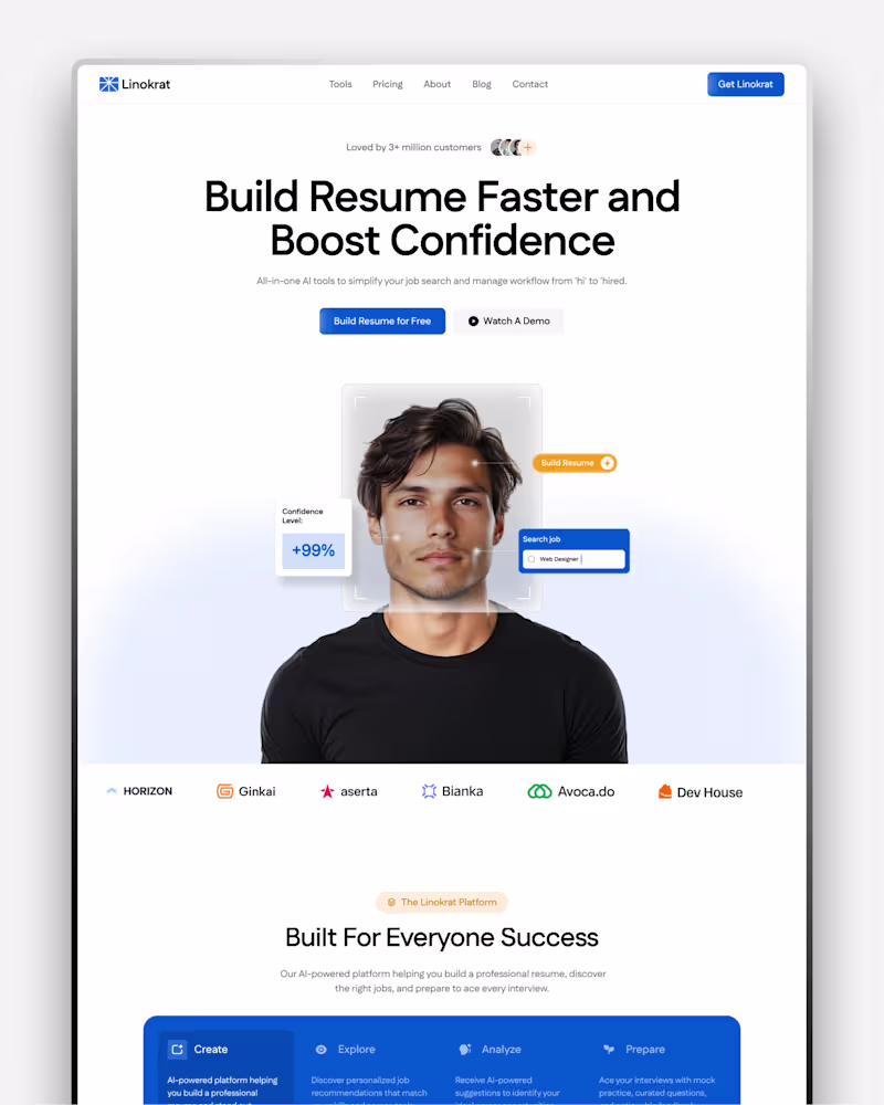 Cover image for Linokrat - Resume Builder Framer Website