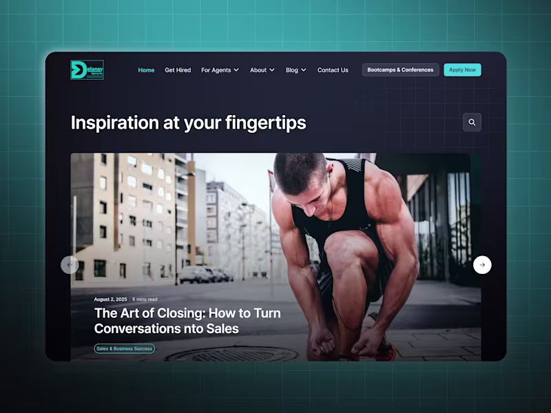 Cover image for Sales Careers Landing Page Design | Delaney Agency