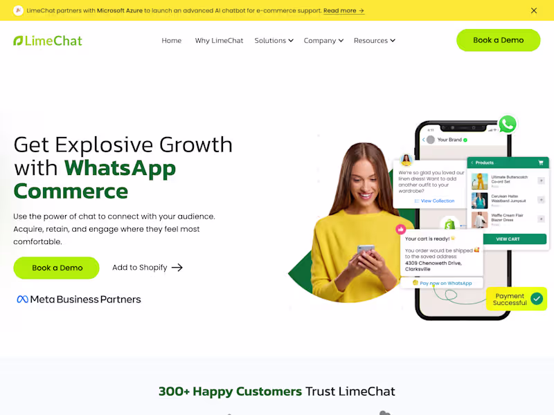 Cover image for LimeChat AI Platform — Webflow Build & Design
