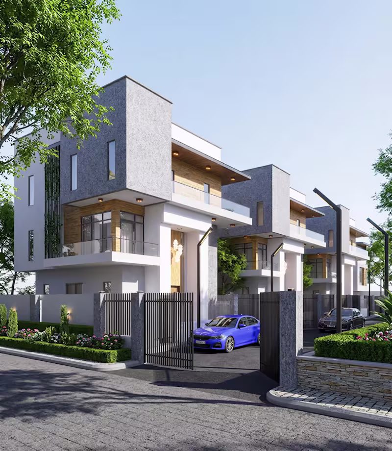 Cover image for A modern residential complex featuring