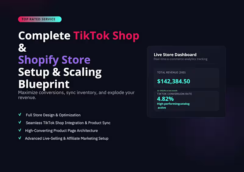 Cover image for TikTok Shop + Shopify Store Setup & Scaling