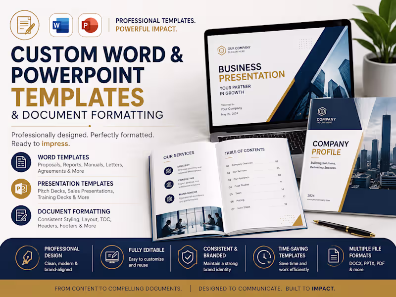 Cover image for Custom reusable Word Templates & Presentation Templates