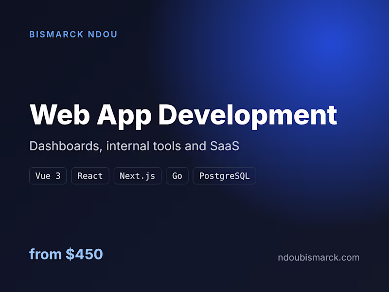 Cover image for Web App Development (Dashboards, SaaS, Internal Tools)