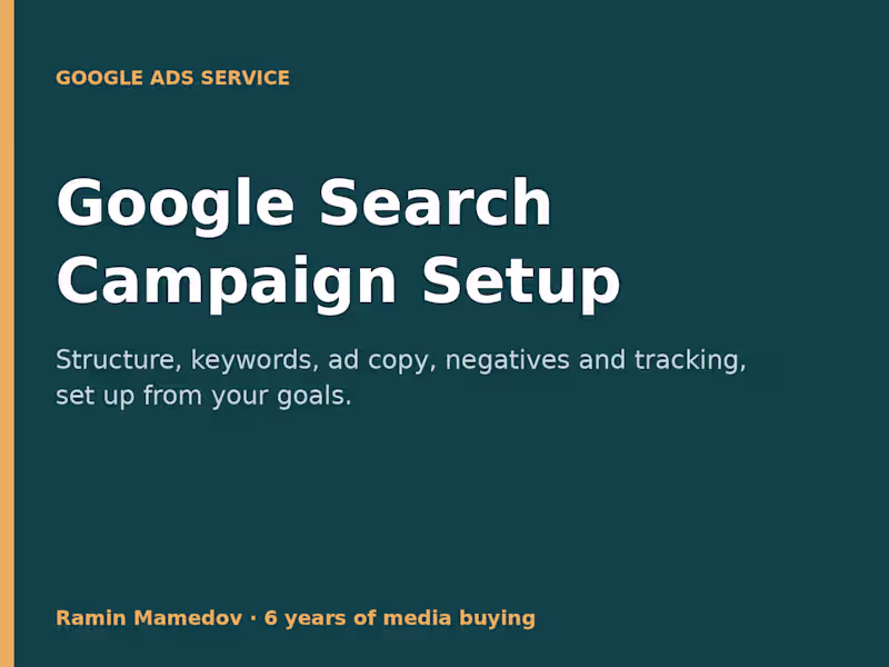Cover image for Google Search Campaign Setup