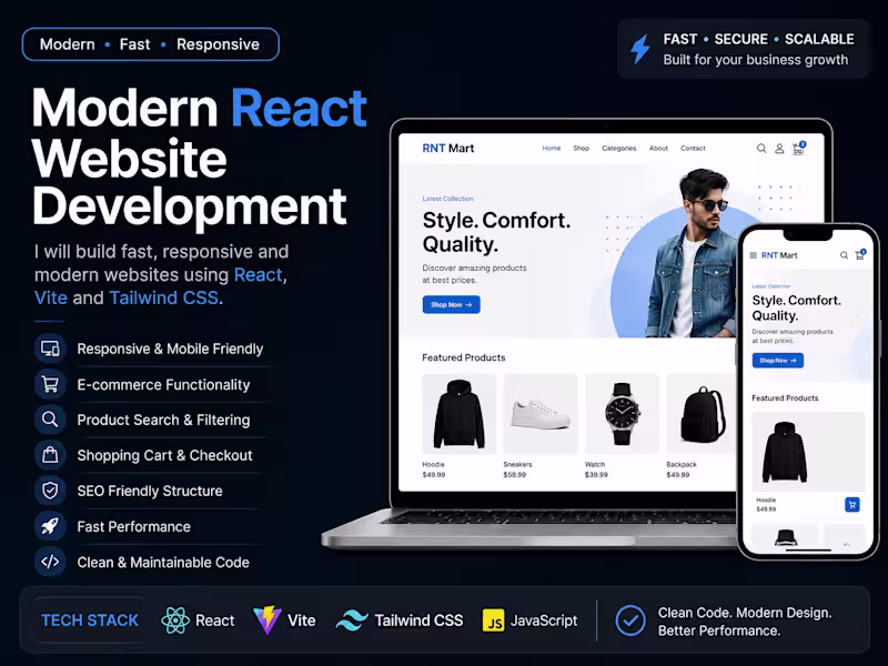Cover image for Modern React Website Development