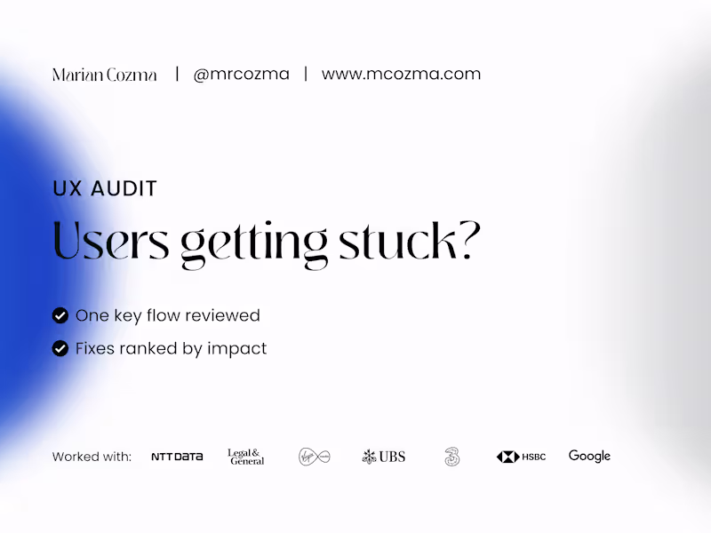 Cover image for UX Audit: Find Why Users Get Stuck in a Key Flow