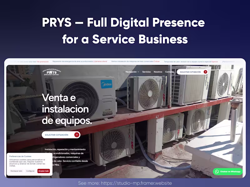 Cover image for PRYS — Full Digital Presence for a Service Business