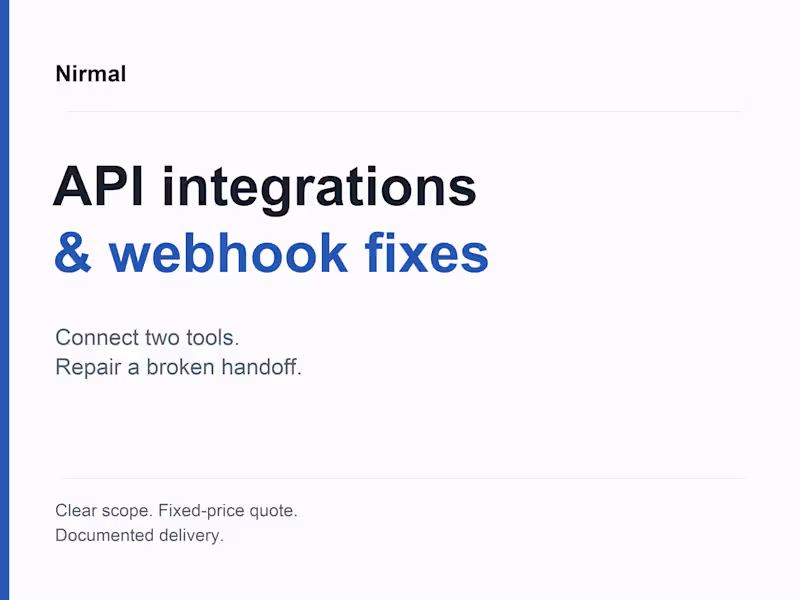 Cover image for API Integrations & Webhook Fixes