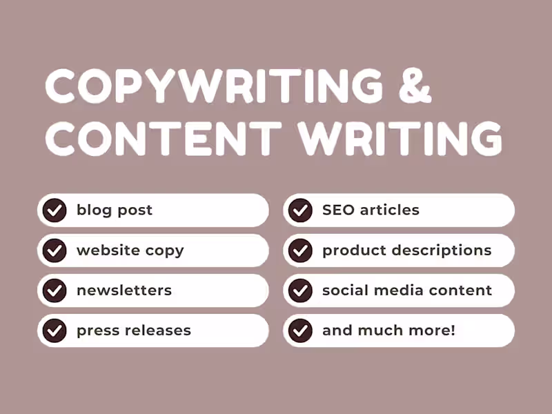 Cover image for Copywriting & Content Writing