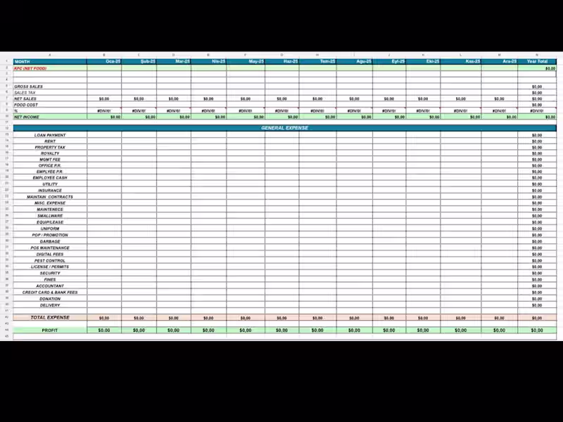 Cover image for Custom Excel Template for Monthly P&L Tracking