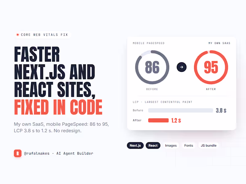 Cover image for Core Web Vitals and PageSpeed fix for Next.js and React