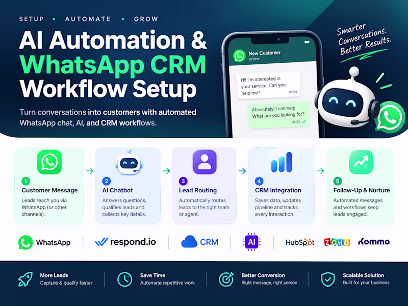 Cover image for AI Automation & WhatsApp CRM Workflow Setup