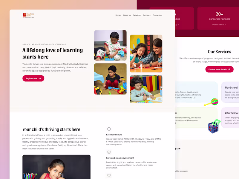 Cover image for Day Care Website Design & Development (Framer)