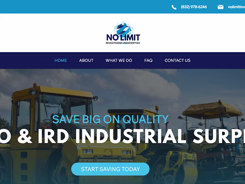 Cover image for HOME | Industrial Surplus Brands | No Limit Investments