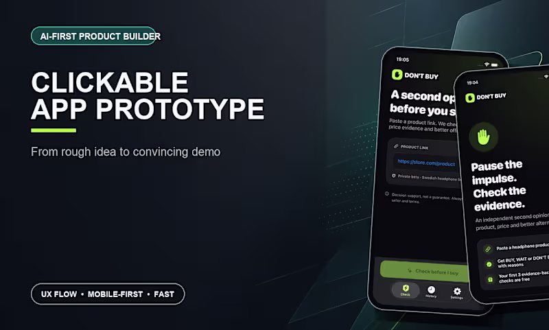 Cover image for Clickable app prototype from your idea
