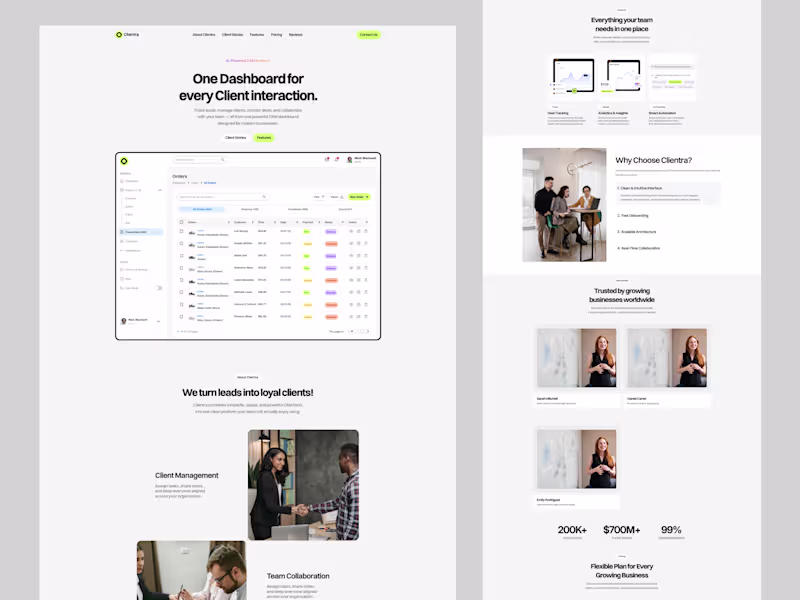 Cover image for Clientra | Landing Page Design & Development (Framer)