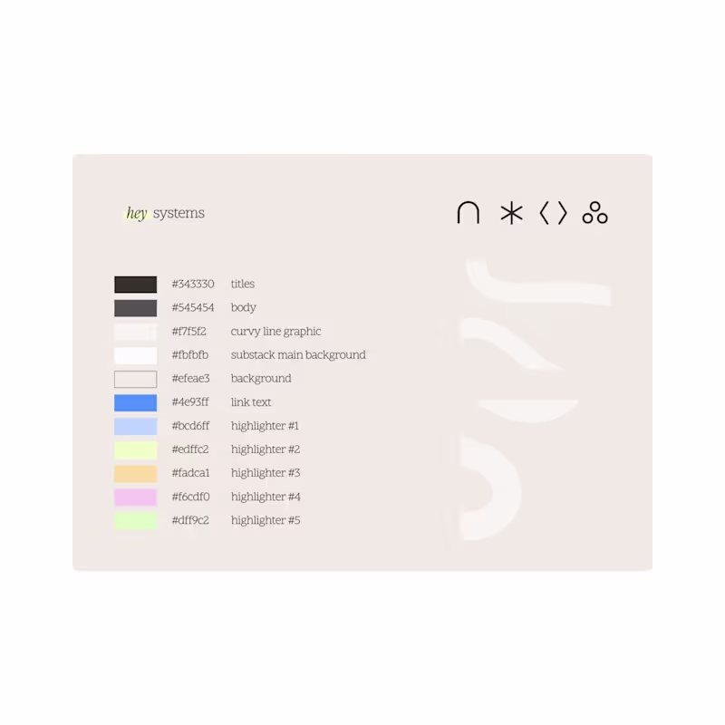 Cover image for Hey Systems: Brand Identity for Substack